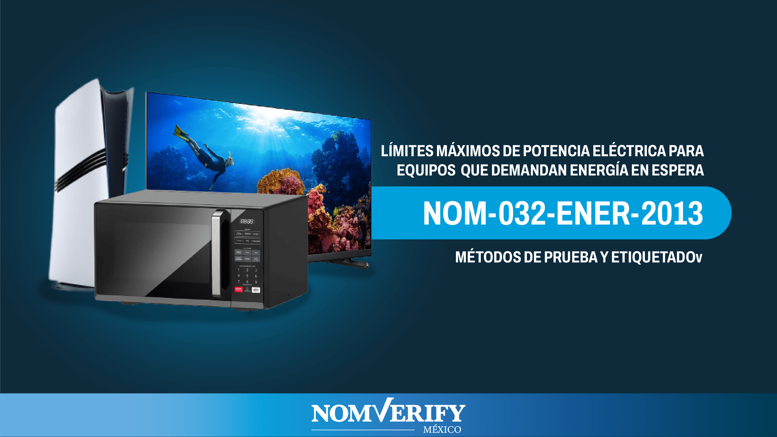 Etiqueta de eficiencia energética en empaque de televisor conforme a la NOM-032-ENER-2013.